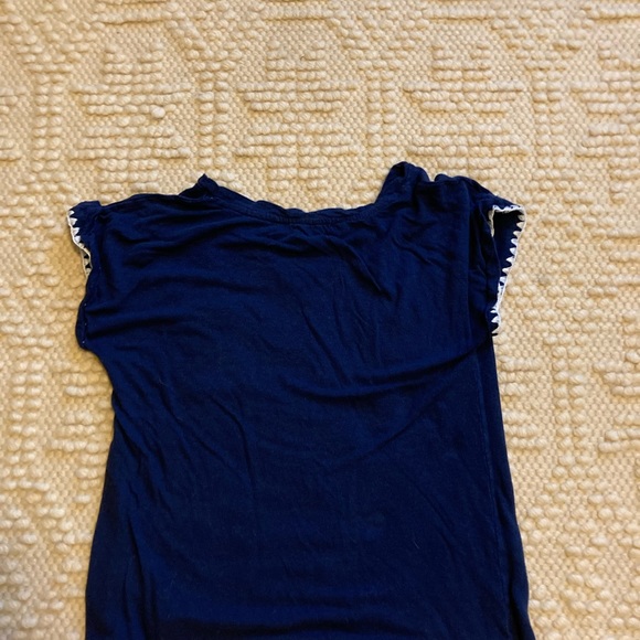 ACOS&A Navy Blue Top with White Stitching - Picture 4 of 6